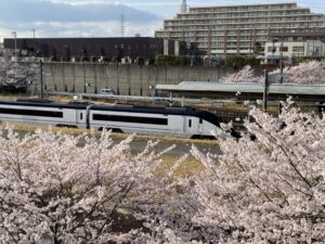 白井駅を通過するスカイライナー