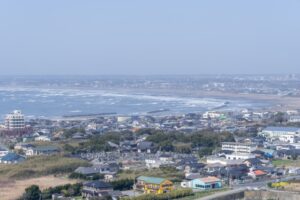 刑部岬展望館より望む旭市の街並み
